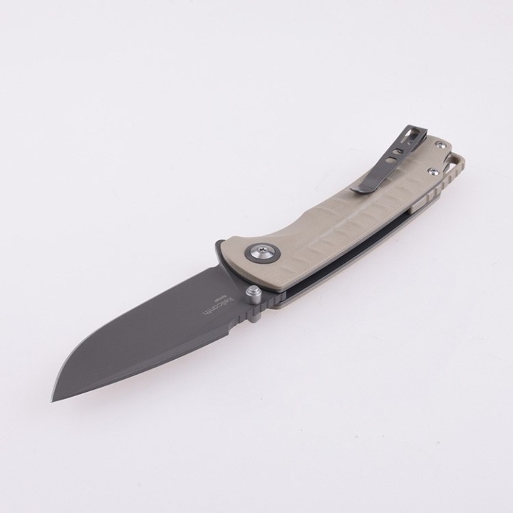 Couteau Shieldon Relicanth Tan Manche G10 Lame Acier D2 IKBS Linerlock Clip SHI7070G1 - Livraison Gratuite