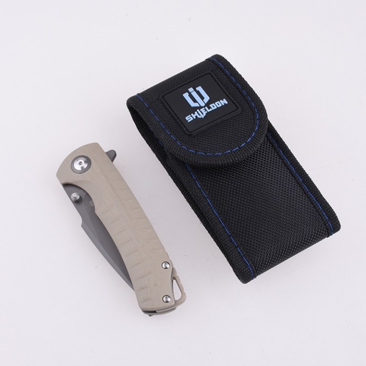 Couteau Shieldon Relicanth Tan Manche G10 Lame Acier D2 IKBS Linerlock Clip SHI7070G1 - Livraison Gratuite
