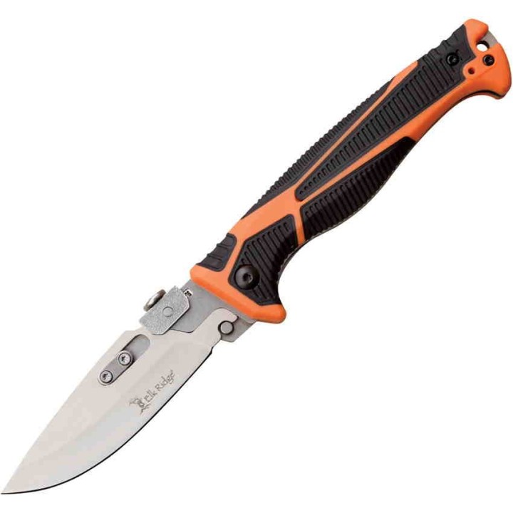 Couteau Elk RIdge Trek Orange 3 Lames Acier 5C15MoV Manche Synthétique Orange Linerlock Clip ERTKFDR002 - Livraison Gratuite