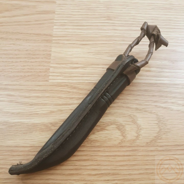 Couteau Puukko Kellam Tonttu Lame Acier Carbone 1095 Manche Bois de Renne Etui Cuir Finlande KLA3060 - Livraison Gratuite