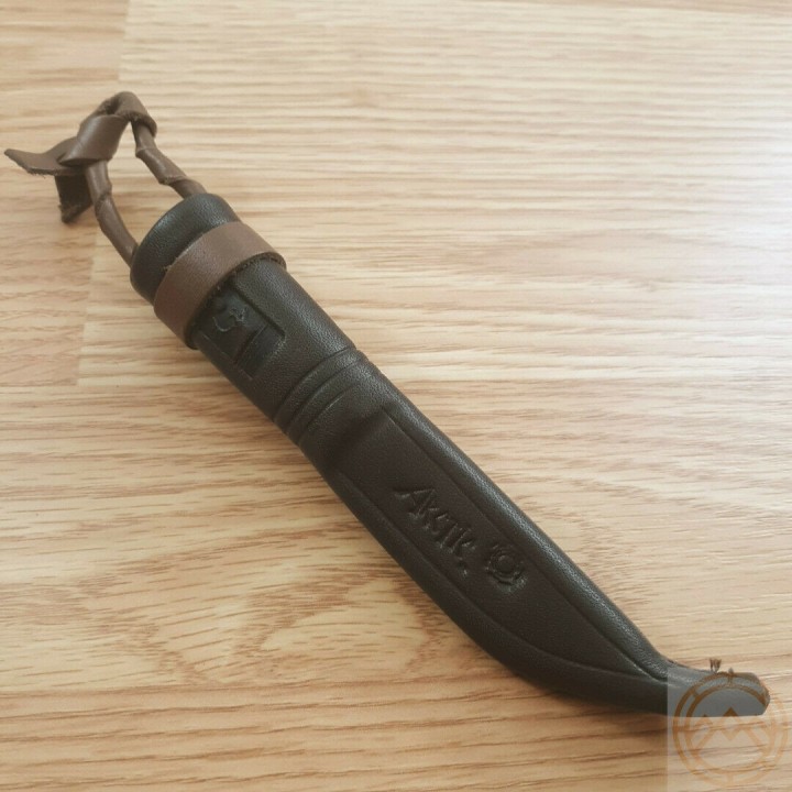 Couteau Puukko Kellam Tonttu Lame Acier Carbone 1095 Manche Bois de Renne Etui Cuir Finlande KLA3060 - Livraison Gratuite