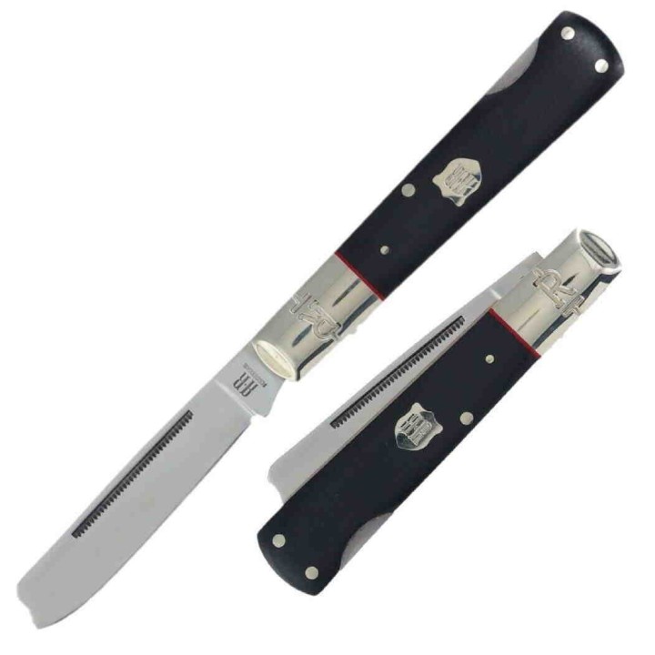 Couteau Rough Ryder Highland Black Micarta Razor Lock Lame Acier 440 RR2381 - Livraison Gratuite