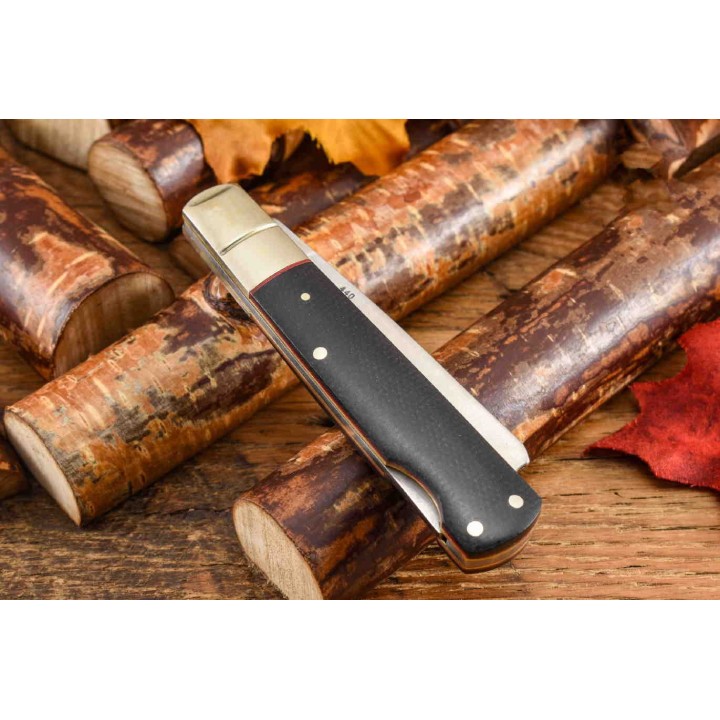 Couteau Rough Ryder Highland Black Micarta Razor Lock Lame Acier 440 RR2381 - Livraison Gratuite