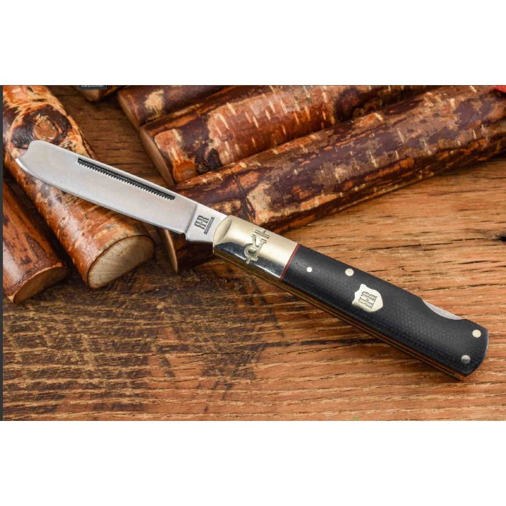 Couteau Rough Ryder Highland Black Micarta Razor Lock Lame Acier 440 RR2381 - Livraison Gratuite