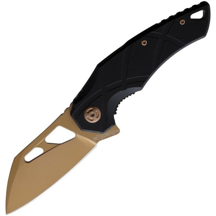 Couteau Fox Edge Atrax Bronze Lame Acier 8Cr13MoV Manche G10 IKBS Linerlock Clip FE011 - Livraison Gratuite