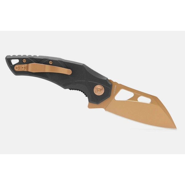 Couteau Fox Edge Atrax Bronze Lame Acier 8Cr13MoV Manche G10 IKBS Linerlock Clip FE011 - Livraison Gratuite