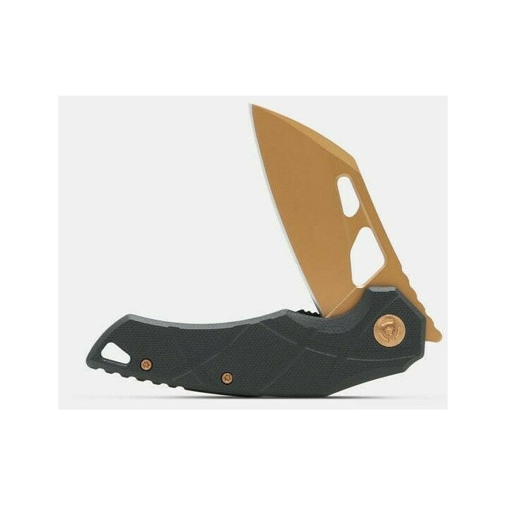 Couteau Fox Edge Atrax Bronze Lame Acier 8Cr13MoV Manche G10 IKBS Linerlock Clip FE011 - Livraison Gratuite