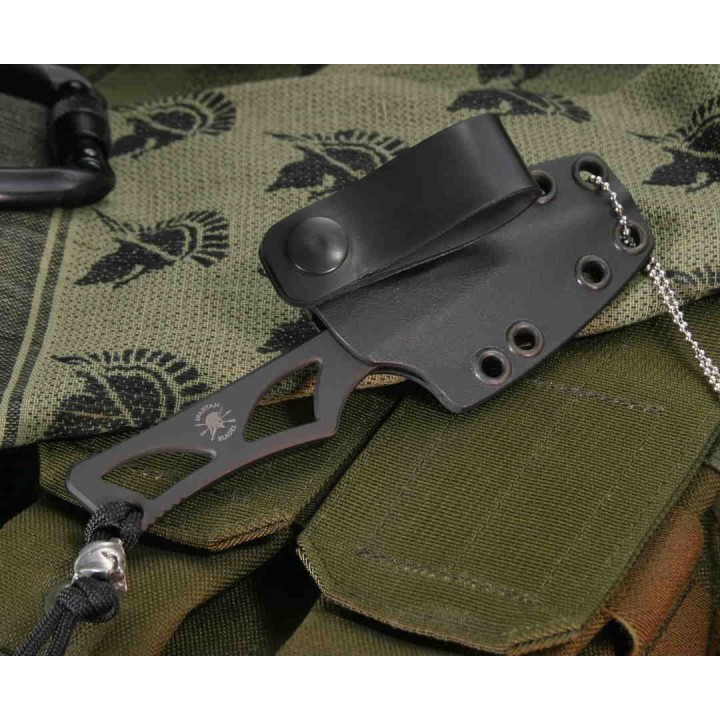 Couteau Tactical Spartan Blades Enyo Lame Acier AUS-8 Manche Squelette Etui ABS SBBL2BK - Livraison Gratuite