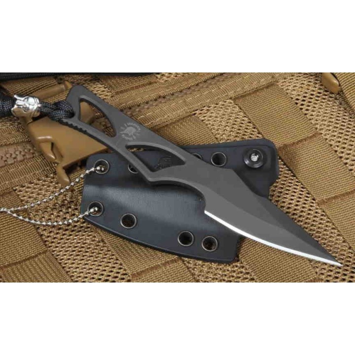Couteau Tactical Spartan Blades Enyo Lame Acier AUS-8 Manche Squelette Etui ABS SBBL2BK - Livraison Gratuite