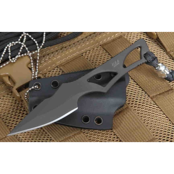 Couteau Tactical Spartan Blades Enyo Lame Acier AUS-8 Manche Squelette Etui ABS SBBL2BK - Livraison Gratuite