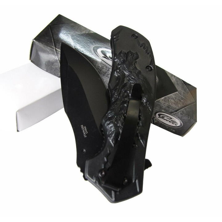 Lot de 3 Couteau White Wolf Hunter A/O Lame Acier Inox Manche ABS Linerlock Clip CN300548WH - Livraison Gratuite