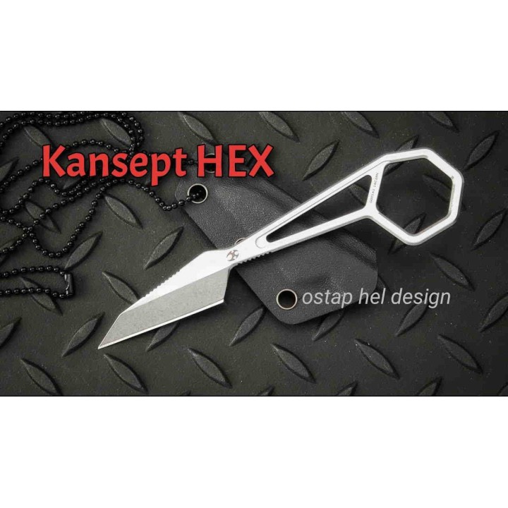 Couteau de Cou Karambit Kansept HEX Light Stonewashed Lame Acier 14C28N Etui Kydex KG0001A1 - Livraison Gratuite
