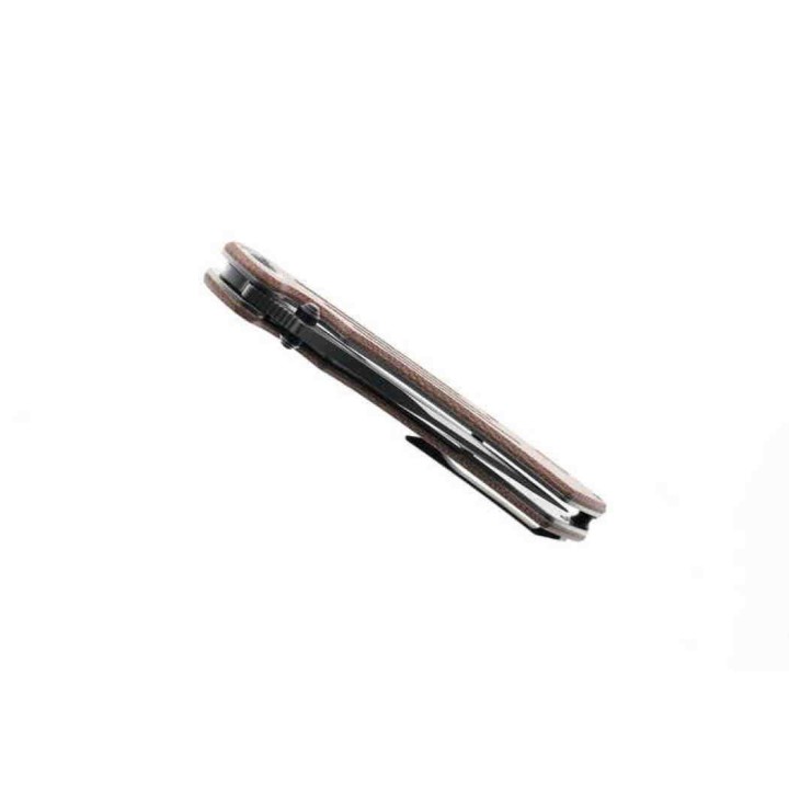 Couteau Kansept Pretatout Brown Manche Micarta Lame Acier 154CM IKBS Linerlock Clip KT1032A3 - Livraison Gratuite