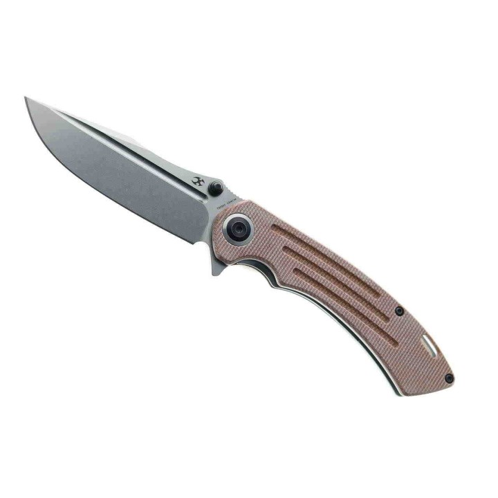 Couteau Kansept Pretatout Brown Manche Micarta Lame Acier 154CM IKBS Linerlock Clip KT1032A3 - Livraison Gratuite