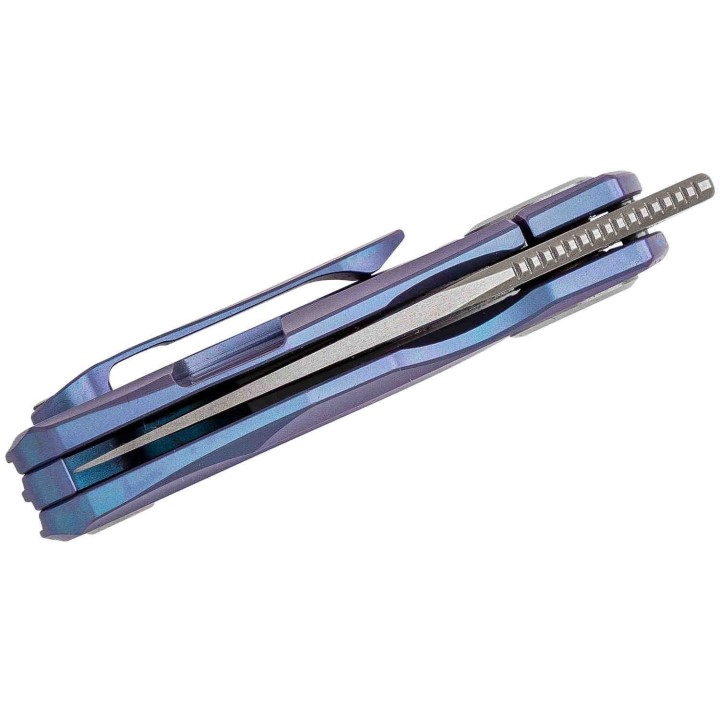 Couteau Bestech Tulip Blue Manche Titane Lame Tanto Acier M390 IKBS Framelock BTKT1913B - Livraison Gratuite