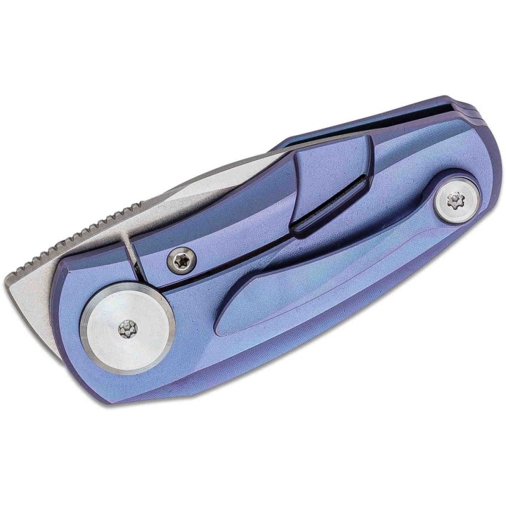Couteau Bestech Tulip Blue Manche Titane Lame Tanto Acier M390 IKBS Framelock BTKT1913B - Livraison Gratuite