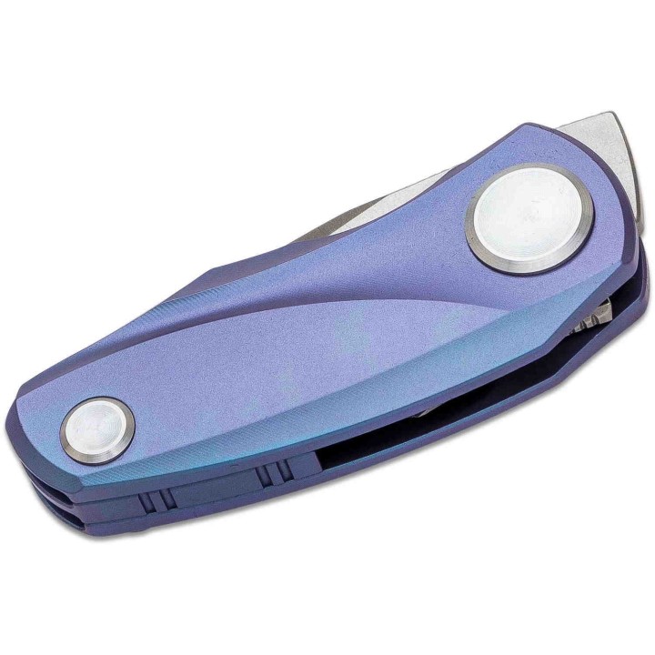 Couteau Bestech Tulip Blue Manche Titane Lame Tanto Acier M390 IKBS Framelock BTKT1913B - Livraison Gratuite