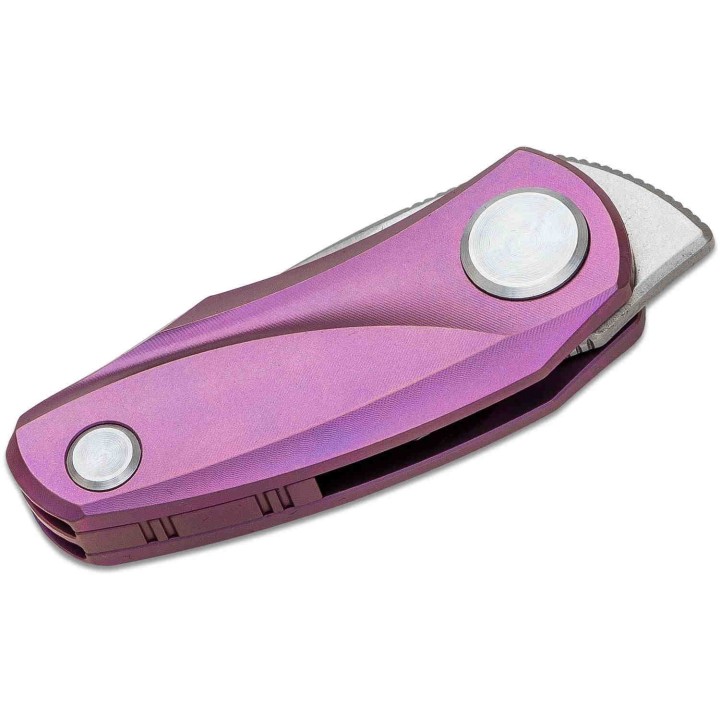 Couteau Bestech Tulip Purple Manche Titane Lame Tanto Acier M390 IKBS Framelock BTKT1912C - Livraison Gratuite