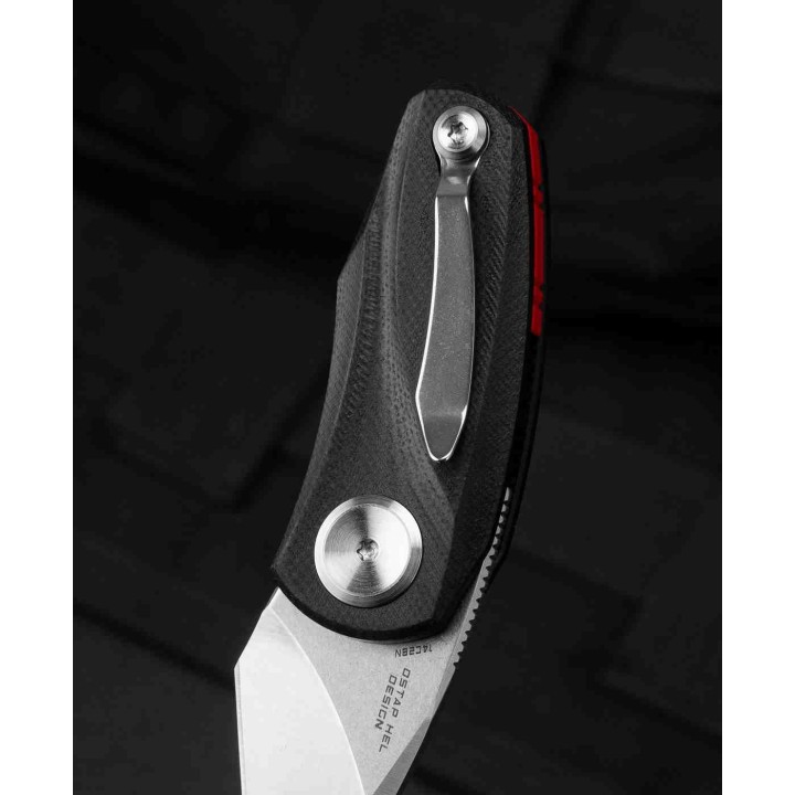 Bestech Tulip Black Lame Tanto Acier 14C28N Manche G10 IKBS Linerlock Clip BTKG38A - Livraison Gratuite