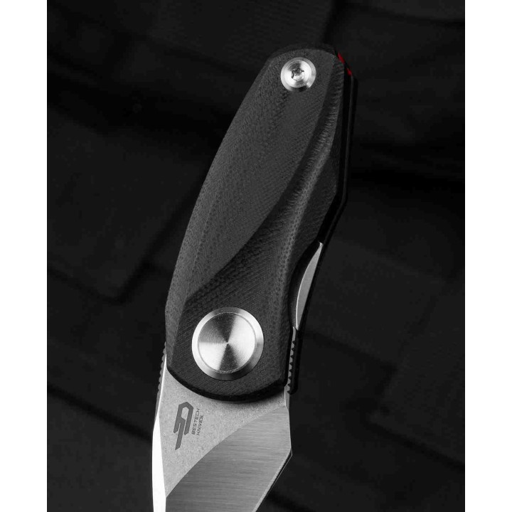 Bestech Tulip Black Lame Tanto Acier 14C28N Manche G10 IKBS Linerlock Clip BTKG38A - Livraison Gratuite