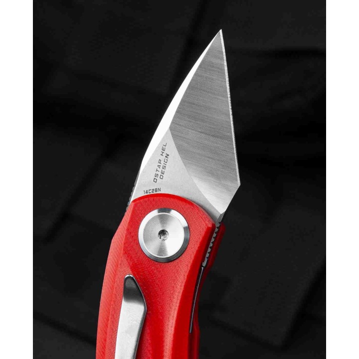 Couteau Bestech Tulip Red Lame Tanto Acier 14C28N Manche G10 IKBS Linerlock Clip BTKG38B - Livraison Gratuite