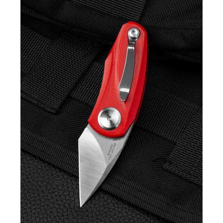 Couteau Bestech Tulip Red Lame Tanto Acier 14C28N Manche G10 IKBS Linerlock Clip BTKG38B - Livraison Gratuite