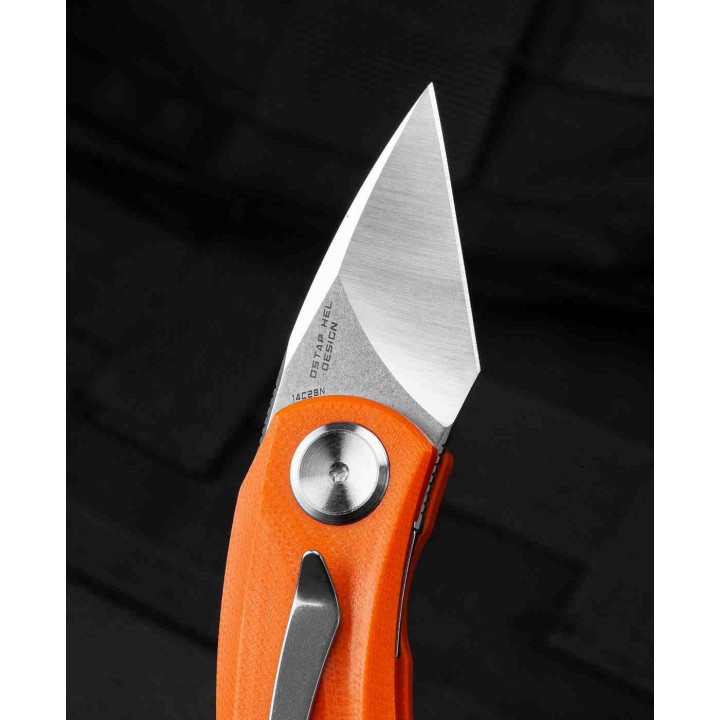 Couteau Bestech Tulip Orange Lame Tanto Acier 14C28N Manche G10 IKBS Linerlock Clip BTKG38C - Livraison Gratuite