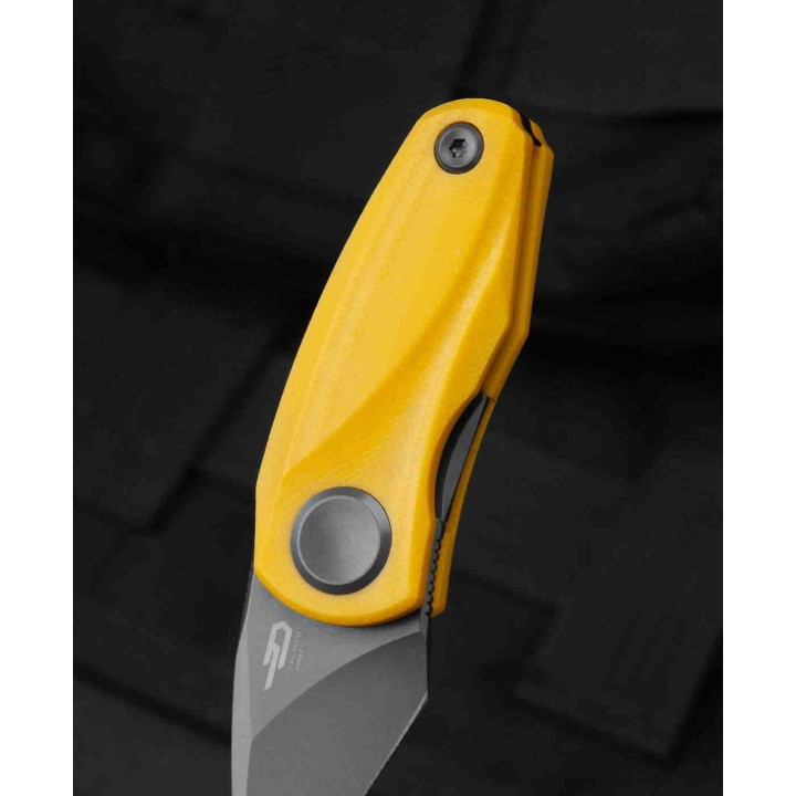 Couteau Bestech Tulip Yellow Lame Tanto Acier 14C28N Manche G10 IKBS Linerlock Clip BTKG38F - Livraison Gratuite