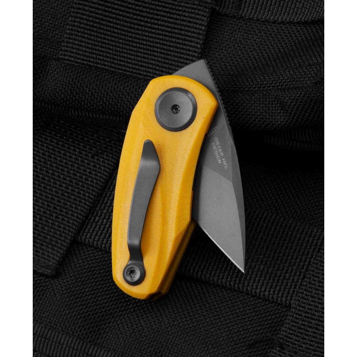 Couteau Bestech Tulip Yellow Lame Tanto Acier 14C28N Manche G10 IKBS Linerlock Clip BTKG38F - Livraison Gratuite