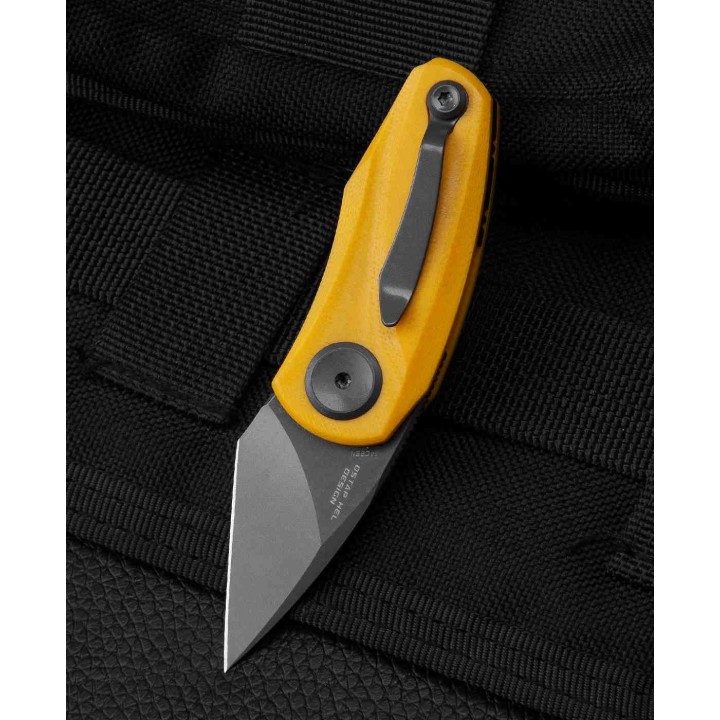 Couteau Bestech Tulip Yellow Lame Tanto Acier 14C28N Manche G10 IKBS Linerlock Clip BTKG38F - Livraison Gratuite