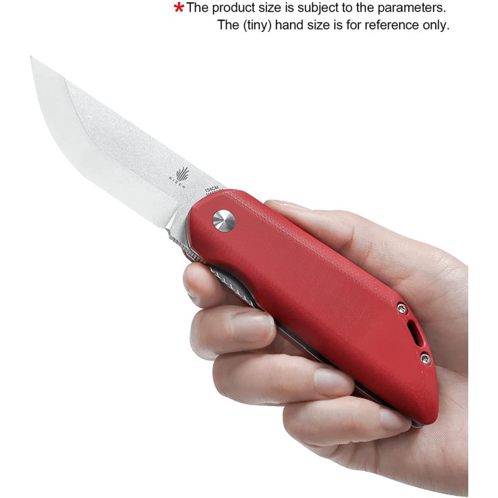 Couteau Kizer Comfort Red Lame Acier 154CM Manche G10 Linerlock Clip KIV4559C1 - Livraison Gratuite