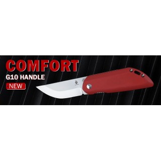 Couteau Kizer Comfort Red Lame Acier 154CM Manche G10 Linerlock Clip KIV4559C1 - Livraison Gratuite