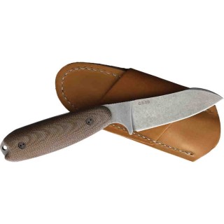 BRAD35SF104 Couteau Bradford Guardian 3.5 Sheepsfoot Nat Lame Acier N690 Etui Cuir USA - Livraison Gratuite