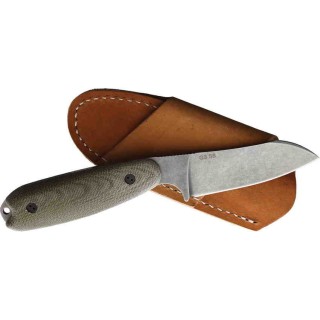 BRAD35SF102 Couteau Bradford Guardian 3.5 Sheepsfoot Od Green Lame Acier N690 Etui Cuir USA - Livraison Gratuite