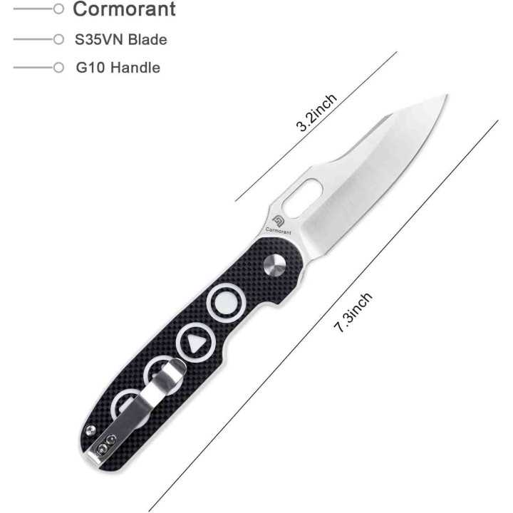Couteau Kizer Cutlery Cormorant Button Lock Acier S35VN Manche G10 IKBS Clip KI4562A3 - Livraison Gratuite