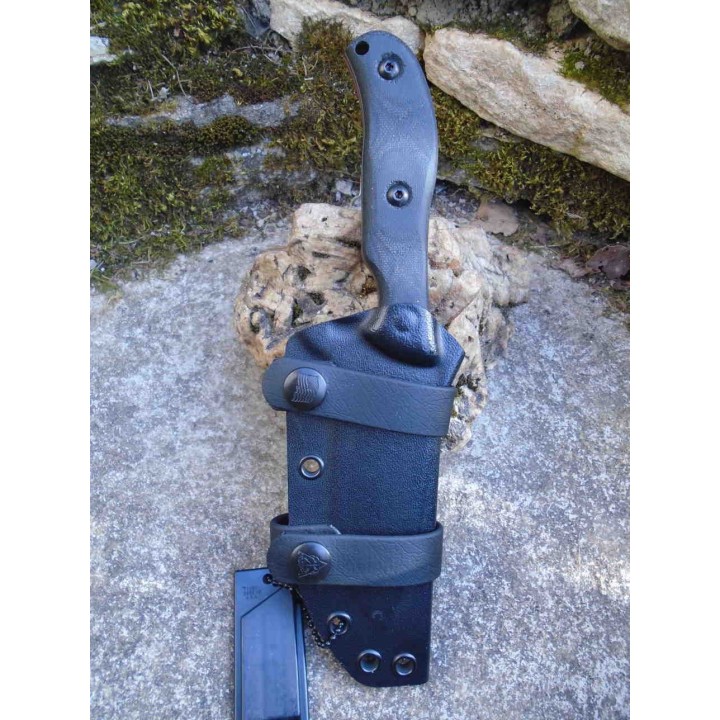 Couteau TOPS Silent Hero 4 Lame Acier Carbone 1095 Manche Micarta Etui Kydex Made USA TPHER0401 - Livraison Gratuite