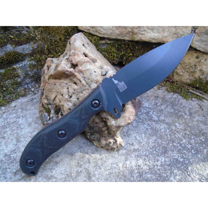 Couteau TOPS Silent Hero 4 Lame Acier Carbone 1095 Manche Micarta Etui Kydex Made USA TPHER0401 - Livraison Gratuite