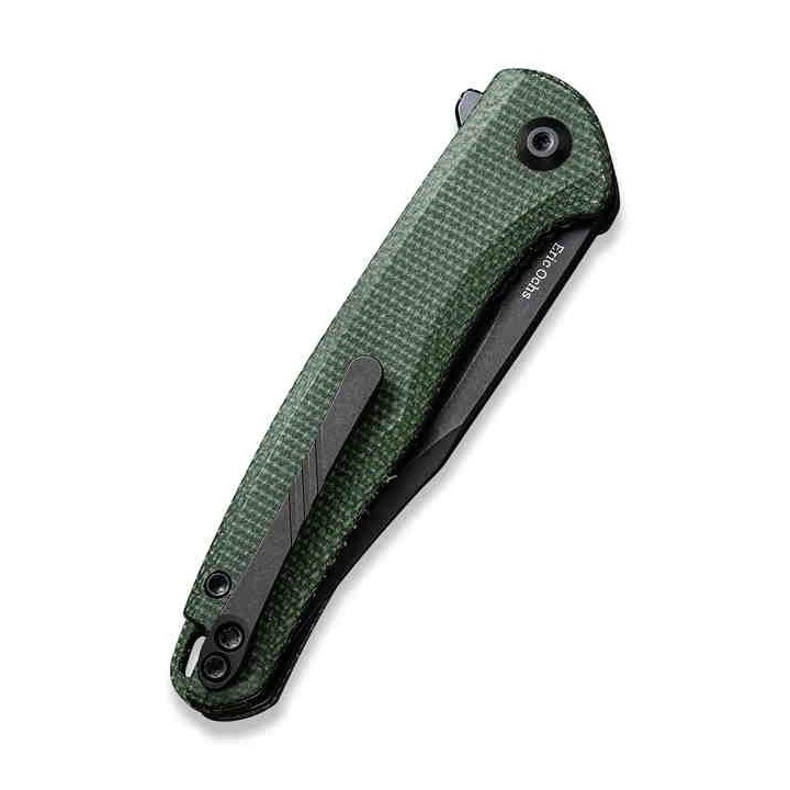 Couteau CIVIVI Mini Sandbar Green Lame Acier Nitro-V Black Manche Micarta IKBS Linerlock Clip CIVC200113 - Livraison Gratuite