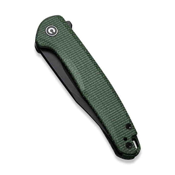 Couteau CIVIVI Mini Sandbar Green Lame Acier Nitro-V Black Manche Micarta IKBS Linerlock Clip CIVC200113 - Livraison Gratuite