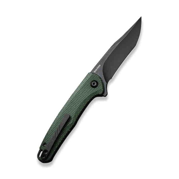 Couteau CIVIVI Mini Sandbar Green Lame Acier Nitro-V Black Manche Micarta IKBS Linerlock Clip CIVC200113 - Livraison Gratuite