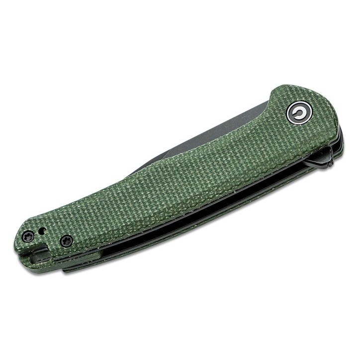 Couteau CIVIVI Mini Sandbar Green Lame Acier Nitro-V Black Manche Micarta IKBS Linerlock Clip CIVC200113 - Livraison Gratuite