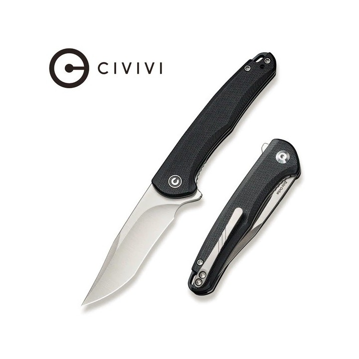Couteau CIVIVI Mini Sandbar Black Lame Acier Nitro-V Manche G10 IKBS Linerlock Clip CIVC200111 - Livraison Gratuite
