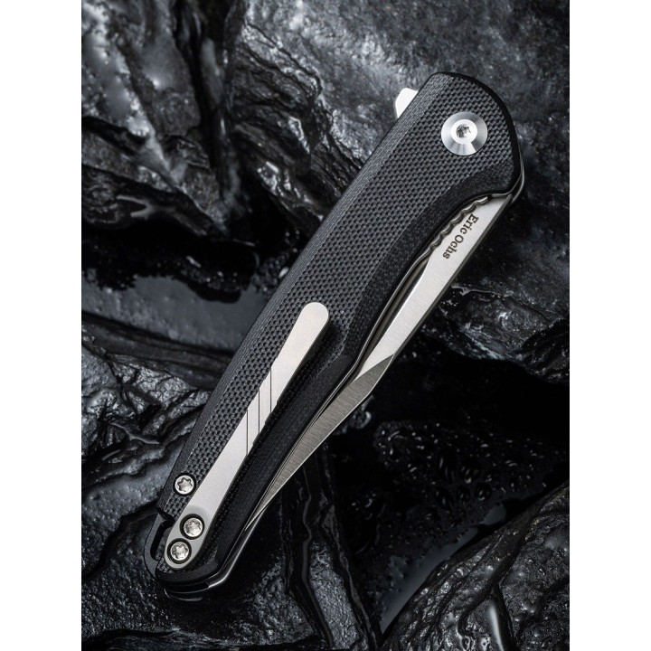 Couteau CIVIVI Mini Sandbar Black Lame Acier Nitro-V Manche G10 IKBS Linerlock Clip CIVC200111 - Livraison Gratuite