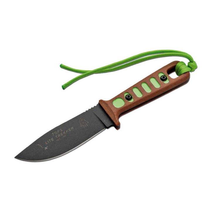 Couteau Tops Lite Trekker Survival Tan Lame Acier 1095 Manche Micarta Etui Kydex Firestarter USA TPTLT0SG - Livraison Gratuite