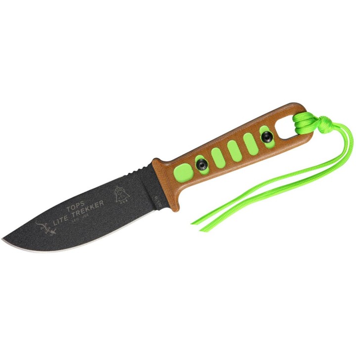 Couteau Tops Lite Trekker Survival Tan Lame Acier 1095 Manche Micarta Etui Kydex Firestarter USA TPTLT0SG - Livraison Gratuite
