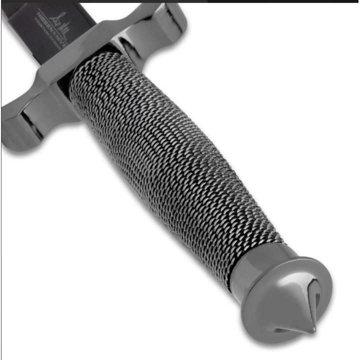 Dague Hibben Black Shadow Lame Acier Inox Manche Chainette Etui Cuir GH0441B - Livraison Gratuite