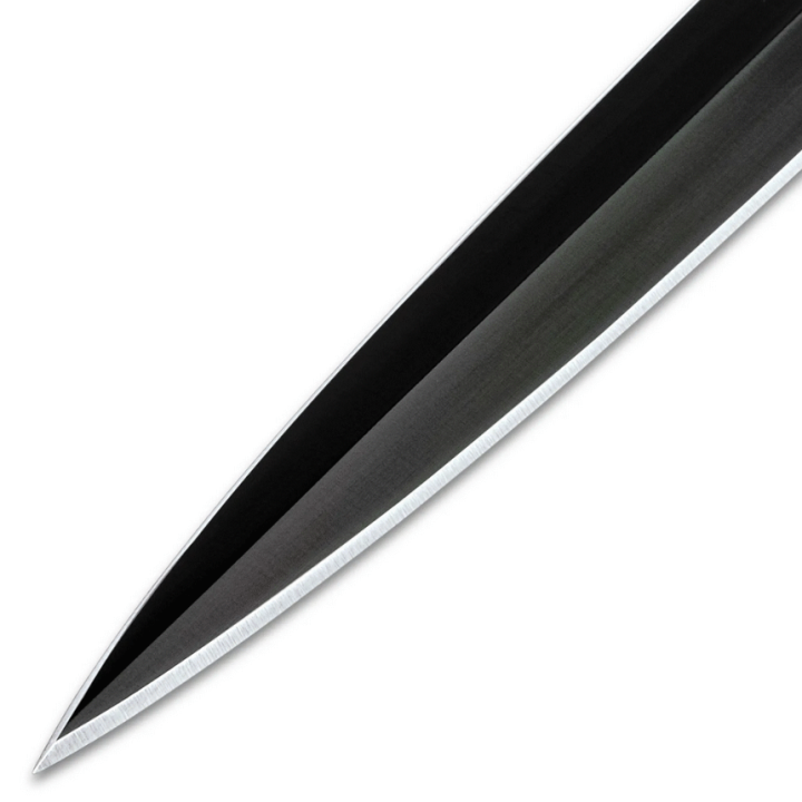 Dague Hibben Black Shadow Lame Acier Inox Manche Chainette Etui Cuir GH0441B - Livraison Gratuite