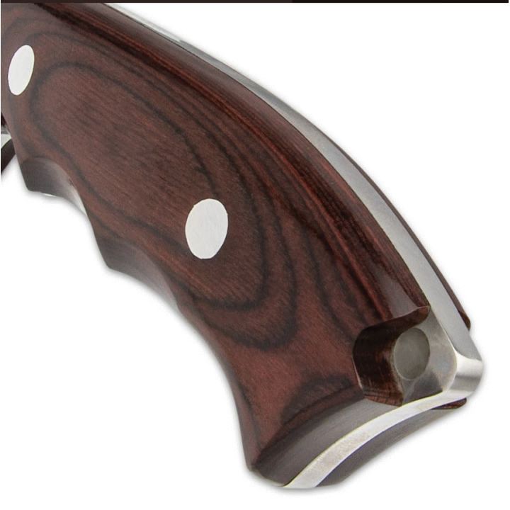Couteau Hibben Legacy Fighter IV Lame Acier 5Cr15MoV Manche Pakkawood Etui Cuir GH5112 - Livraison Gratuite