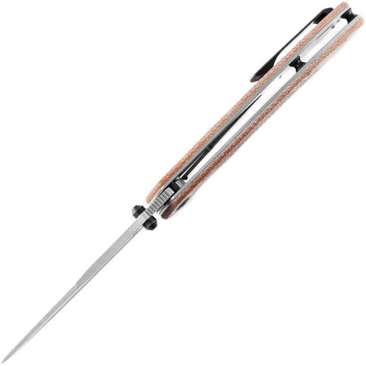 Couteau Kansept Pretatout Brown Manche Micarta Lame Tanto Acier 154CM IKBS Linerlock Clip KT1032TI - Livraison Gratuite