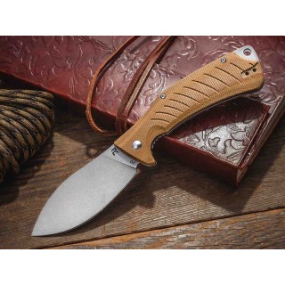 Couteau REVO Ness Coyote Lame Acier D2 Manche G10 IKBS Linerlock CLip REVNESSBRN - Livraison Gratuite